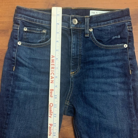 Rag & Bone Elton Fit High Rise Skinny Ankle Jeans Classic Dark Preppy Size 25 - Picture 5 of 16